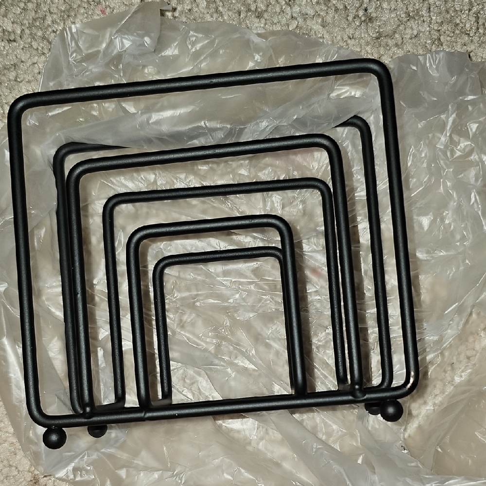 Modern Black Metal Napkin Holder